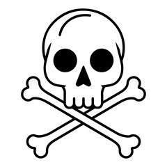 Silhouette of a skull and crossbones.