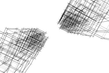 City skyscrapers, architecture 3d vector illustration