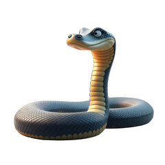 Fototapeta premium 3D Cartoon Anaconda Snake with Transparent Background