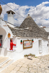 Trulli houses, traditional, unique Apulian dry stone hut with a conical roof, Alberobello, Italy