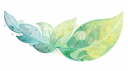 An abstract plant leaf doodle, a decorative element with a minimalist design.