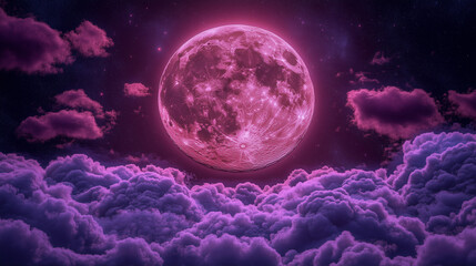 the moon over the mountains