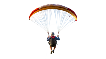 back side flying on a paraglider isolated on white background PNG.AI GENERATED