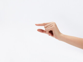 female hand gestures on a white background