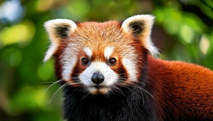 Red Panda (Ailurus fulgens) Also Known as the Lesser Panda, Red Bear-Cat, and Red Cat-Bear Sitting In The Wild