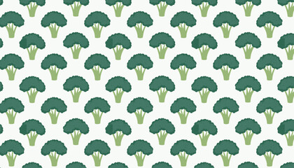 Seamless pattern with broccoli. Vector illustration.