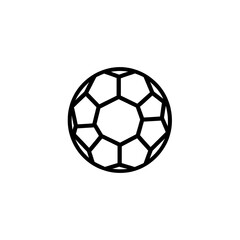 Obraz premium A classic black and white illustration of a soccer ball with a slight vintage look isolated on a black background.PNG