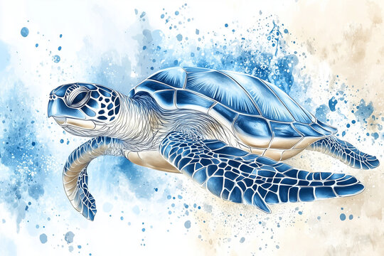 green sea turtle isolated