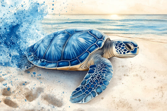 green sea turtle isolated