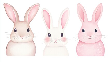 Easter Bunny Portrait, charming watercolor depiction of a whimsical rabbit, vibrant colors, intricate details, perfect for festive decorations or greeting cards.