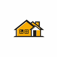House silhouette isometric flat Logo vector. Home service icon