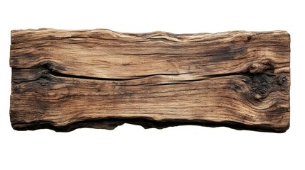 Weathered Rustic Wooden Plank Isolated Background