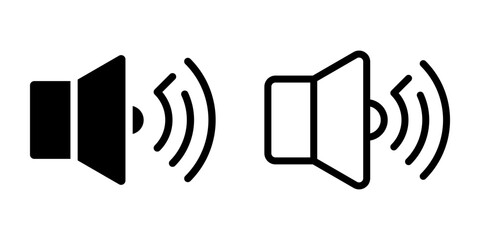 Speaker icon set. flat illustration of vector icon on white background