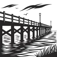 Foto op Canvas seagulls on the pier © Vockto