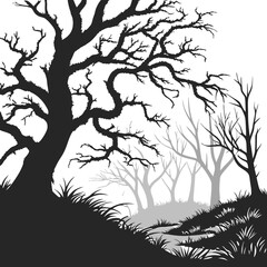 silhouette of a tree