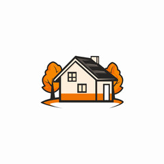 House silhouette isometric flat Logo vector. Home service icon