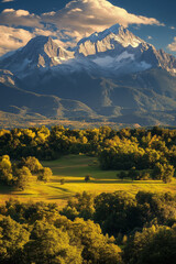 landscape with mountains and sky