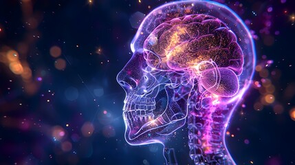 Detailed 3D Holographic Representation of the Human Pituitary Gland Showcasing Its Function as the