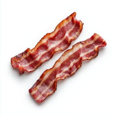 Obraz premium A Slice of Bacon, Cooked and Isolated on a Clear Background