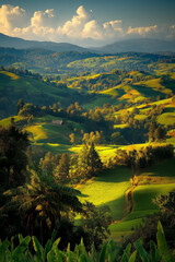 landscape with mountains and sky