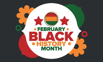 Black History Month 2025. African American History. Celebrated annual. February and October. Poster, card, banner, background. Vector illustration