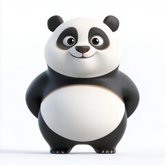 Fototapeta premium Adorable Cartoon Panda Image Cute, Fun, Happy