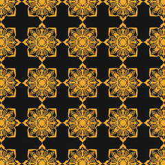 Gold Mandala Pattern, Black Background - Dark Backgrounds/Moody Aes.