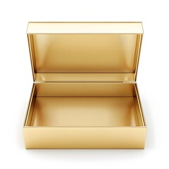 Elegant Metallic Light Gold Open Box on Minimalist White Background