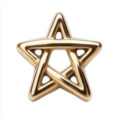 Beautiful gold star isolated on a white background.