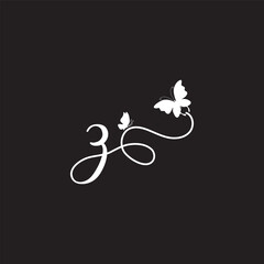 Z Handwritten initial letter,  Z simple signature vector logo with butterfly shape variation, beauty, photography letter logo design.  Z