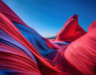 An artistic rendering featuring a 3d depiction of layered cloth in abstract form
