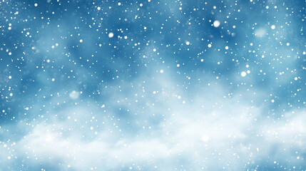 Obraz premium Blue abstract background featuring a watercolor snowfall effect, Winter Wonderland, A Snowy Abstract Delight