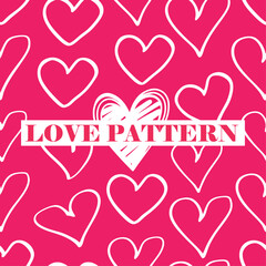 Adorable hand-drawn hearts seamless pattern perfect for Valentine's Day, weddings, anniversaries, Mothers Day, romantic designs, Ideal for wallpapers, invitations, gift wraps, and craft projects.