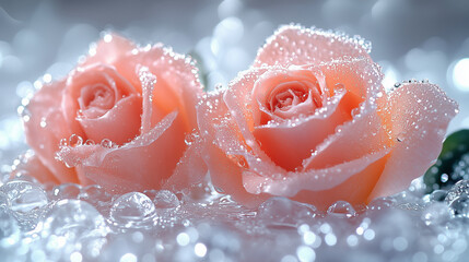 Fototapeta premium rose with water drops