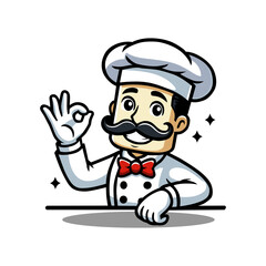 a cartoon of a chef with a mustache and a mustache.