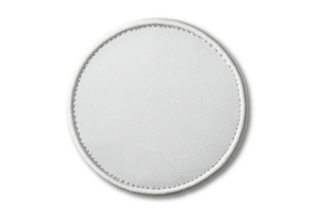 Round fabric patch isolated on transparent background. PNG