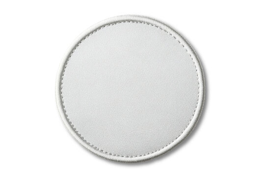 Round fabric patch isolated on transparent background. PNG