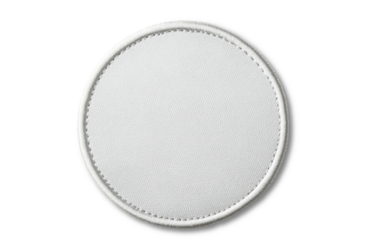 Round fabric patch isolated on transparent background. PNG