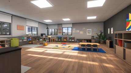 Engaging Classroom with Bright Decor for Learning