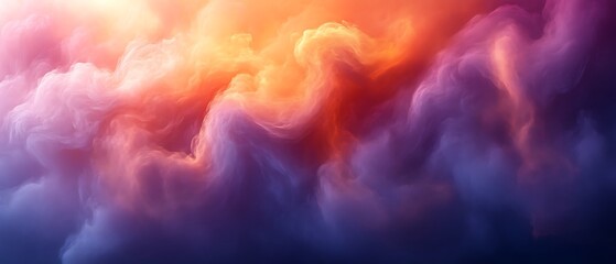 Dreamy sunset cloudscape with vibrant colors.