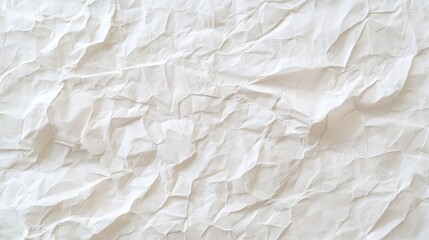 Crumpled White Paper Texture Background with Wrinkled Surface and Grunge Design