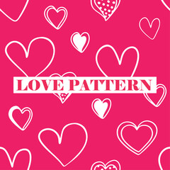 Adorable hand-drawn hearts seamless pattern perfect for Valentine's Day, weddings, anniversaries, Mothers Day, romantic designs, Ideal for wallpapers, invitations, gift wraps, and craft projects.