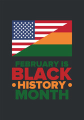 Black History Month 2025. African American History. Celebrated annual. February and October. Poster, card, banner, background. Vector illustration