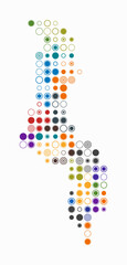 Malawi, shape of the country build of colored cells. Digital style map of the Malawi on white background. Large size circle blocks. Amazing vector illustration.