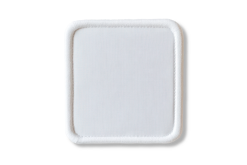 Square fabric patch isolated on transparent background. PNG