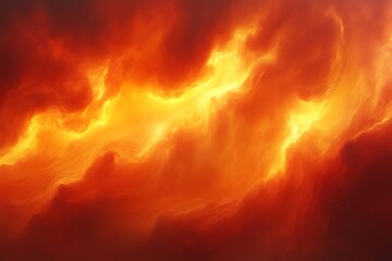 Fiery orange and red abstract cloud formation.