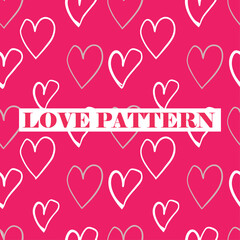 Adorable hand-drawn hearts seamless pattern perfect for Valentine's Day, weddings, anniversaries, Mothers Day, romantic designs, Ideal for wallpapers, invitations, gift wraps, and craft projects.