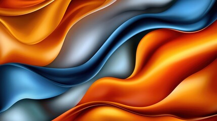 Flowing satin waves abstract art digital illustration vibrant colors artistic environment smooth textures