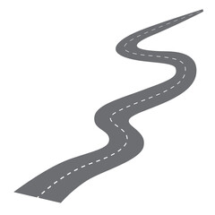 Winding road. Illustration on transparent background