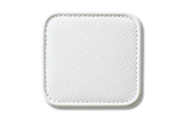 Square leather patch isolated on transparent background. PNG